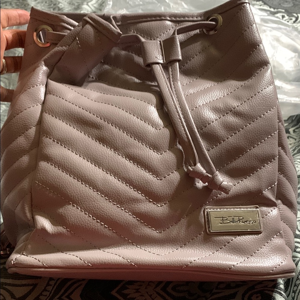Quilted Gray Bucket Bag